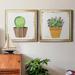 Dakota Fields Boho Cacti III - 2 Piece Picture Frame Print Set on Canvas in Black/Blue/Green | 30.5 H x 61 W x 1.5 D in | Wayfair