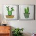 Dakota Fields Boho Cacti I - 2 Piece Picture Frame Painting Print Set on Canvas in Black/Blue/Green | 34.5 H x 69 W x 1.5 D in | Wayfair