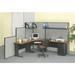 Interion 36"W Corner Desk Cherry Wood/Metal in Black/Brown/Gray | 29 H x 36 W x 24 D in | Wayfair 240267CH
