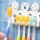 Porte-brosse à dents à ventouse murale 5 positions ensemble de salle de bain avec sourire dessin