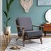 Pellebant Modern Upholstered Accent Chair Oak Armchair