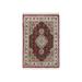 Shahbanu Rugs Tabriz Mahi with Fish Medallions Design Wool and Silk Hand Knotted Red Oriental Rug (2'0" x 3'1") - 2'0" x 3'1"