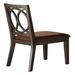 Wooden Side Chair with Cushioned Seat and Cut Out Back, Set of 2 - 39 H x 19 W x 22 L Inches