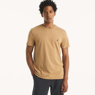 Nautica Men's Heather Crewneck Deck T-Shirt Camel Heather, M
