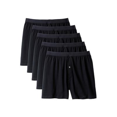 Men's Big & Tall Cotton Boxers 5-Pack by KingSize in Black (Size 8XL)