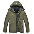 YuKaiChen Men's Waterproof Fleece Snowboard Jacket Windproof Warm Ski Coat Multi-Pockets Army green-XL
