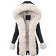 Women Winter Warm Thick Faux Fur Coat Hood Parka Long Jacket Size