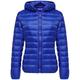Wantdo Women's Down Jackets Packable Lightweight Hooded Puffer Coat Windproof Mountain Insulated Jacket Hooded Slim Fit Short Outerwear Jacket Sapphire Blue M