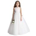 CDE Flower Girl Dresses with Halter Neck/Kids Tulle Chiffon First Communion Dresses with Sash (White, Size 4) …