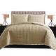 Shop Direct 24 Bedspreads King Size Embossed Pattern Reversible Sofa Throws Bed Spread King Size Bedding Bed Cover - 3piece Bed Throws Bedspreads + Two Decorative Pillow Cases (Osca Beige)