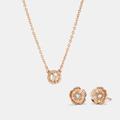 Coach Jewelry | Coach Necklace And Tea Rose Stud Earrings Set Nwt | Color: Gold | Size: Os