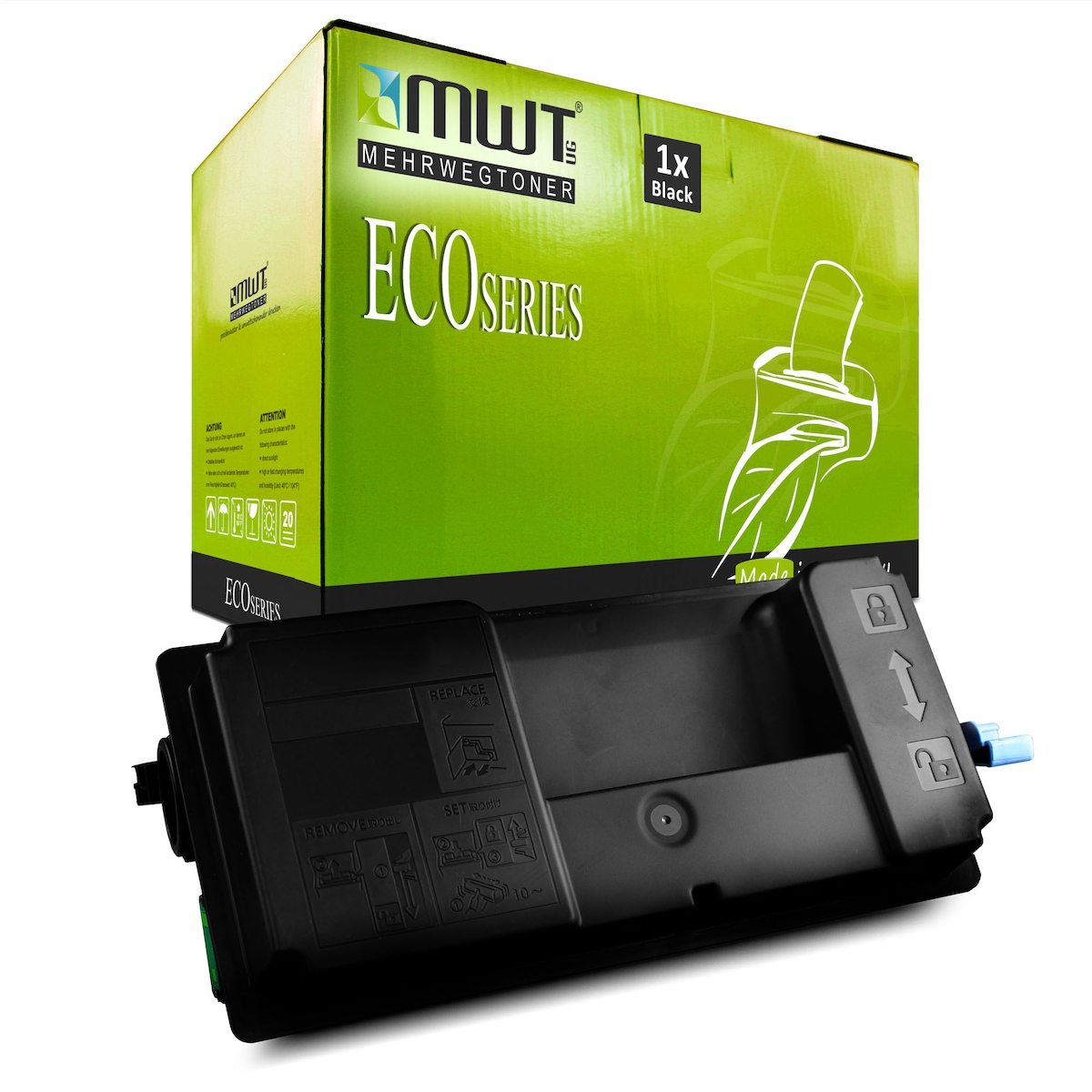 1 Mehrwegtoner kompatible Lasertoner ersetzt Kyocera TK-3190 1T02T60NL0 Schwarz Image