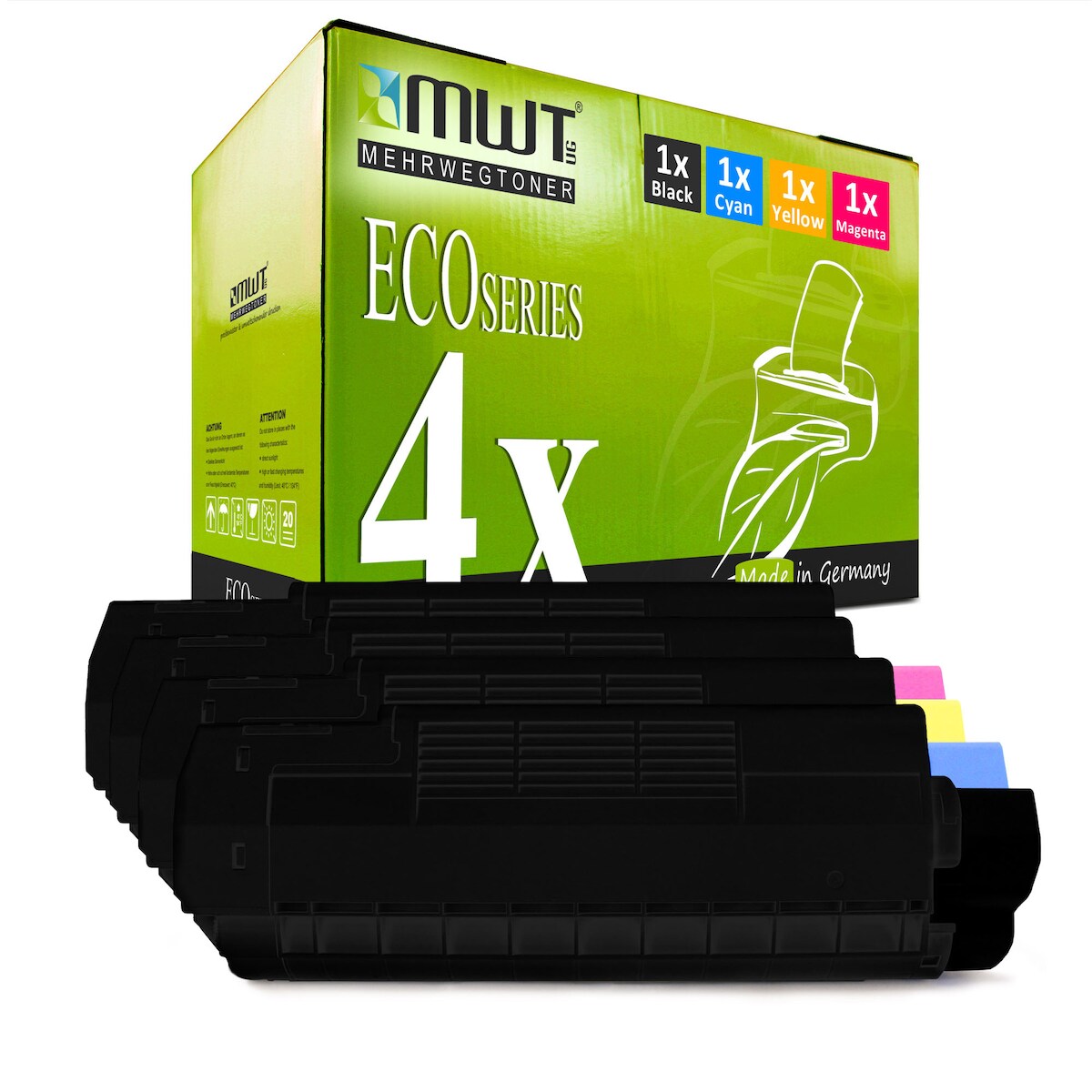 4 Mehrwegtoner kompatible Lasertoner ersetzt OKI 42127457 42127456 42127455 42127454 s Mehrfarbig Image