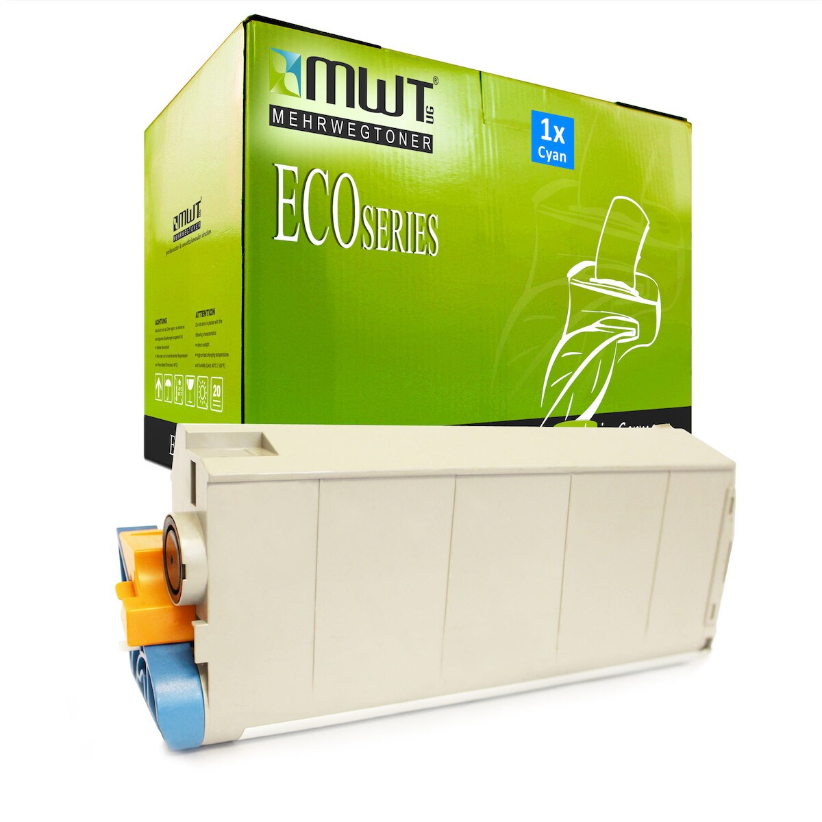 1 Mehrwegtoner kompatible Lasertoner ersetzt OKI 44318619 Cyan Image