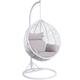 Yaheetech Garden Egg Swing Chair, Patio Swing Chair Outdoor Hanging Hammock with Stand Indoor Egg Rattan Chair with Cushion and Cover, White