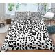 HNDXLHH Single Duvet Cover Set White Black Leopard Print Bedding Hypoallergenic Microfibre Duvet Cover Sets Hidden Zipper Closure Duvet Set Breathable Includes Pillow Cases 2 Pack(50x75cm)