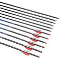 ACCMOS Hunting Arrow Spine 300 350 400 500 600 700 800 900 1000 ID 4.2 mm Pure Carbon Arrow 30/32 inch Archery Practice Arrows, for All Bows 12 pcs (red, Spine 500 31inch)