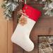 Personalization Mall Snowflake Personalized Family Christmas Stocking Polyester in Red | 17.5 H x 7.5 W in | Wayfair 32714-RN