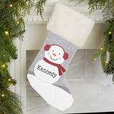 Personalization Mall Snowman Family Personalized Fur Christmas Stocking Polyester in White | 19.5 H x 7.5 W in | Wayfair 24594-IF