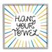 Stupell Industries Kids' Hang Your Towel Bathroom Rules Rainbow Stripes Oversized White Framed Giclee Texturized Art By Daphne Polselli | Wayfair