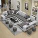 Gray Sectional - Wade Logan® Askhat 142" Wide Microfiber/Microsuede Modular Corner Sectional Microfiber/Microsuede | 33 H x 142 W x 94 D in | Wayfair