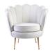 Armchair - Wingback Chair - Everly Quinn Isabella Channel Tufted Vanity Armchair w/ Gold Accented Leg Seashell Design Office Wingback Chair Velvet, | Wayfair