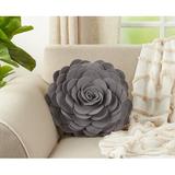 Felt Floral Round Throw Pillow Polyester/Polyfill in Gray Laurel Foundry Modern Farmhouse® | 4 H x 13 W x 13 D in | Wayfair ATGR5841 31974527