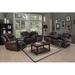 Darby Home Co Neff 3 Piece Faux Leather Reclining Foam Living Room Set Faux Leather in Brown | 39.5 H x 86 W x 38 D in | Wayfair Living Room Sets