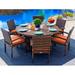 Latitude Run® Tuscany Round 6 - Person 59" Long Outdoor Dining Set w/ Cushions Plastic/Wicker/Rattan in Brown | Wayfair