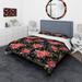 Designart 'Pansy Flowers Rose Patterns' Modern & Contemporary Bedding Set - Duvet Cover & Shams