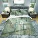 Designart 'Silver and Beige Abstract Waterpainting' Geometric Bedding Set - Duvet Cover & Shams