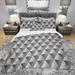 Designart 'Monochromatic Pattern with Triangles' Modern Bedding Set - Duvet Cover & Shams