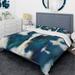 Designart 'Blue Glam Texture I' Glam Bedding Set - Duvet Cover & Shams