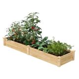 Pine Wood 2-Ft x 8-Ft Outdoor Raised Garden Bed Planter Frame - 10.5 inches (H) x 24 inches (W) x 96 inches (L