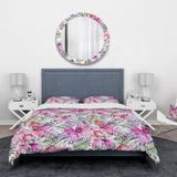 Designart 'Illustration of Tropical Flowers' Floral Bedding Set - Duvet Cover & Shams