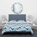 Designart 'Retro dotted blue wave pattern' Vintage Bedding Set - Duvet Cover & Shams
