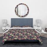 Designart 'Pink , White and Blue Peonies' Floral Bedding Set - Duvet Cover & Shams