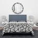 Designart 'Black and Grey Triangular 3D Texture of Mesh' Mid-Century Modern Bedding Set - Duvet Cover & Shams