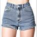 Brandy Melville Shorts | Brandy Melville High Waisted Shorts | John Galt Cuffed Jean Shorts Small | Color: Blue | Size: S