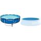 Intex 28202GN Metal Frame Pool - Aufstellpool - Ø 305 x 76 cm & Solar Cover Pool - Solarabdeckplane - Ø 305 cm - Für Easy Set und Frame Pool