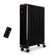 MONHOUSE 2500W Digital Oil Filled Radiator - Portable Electric Heater with LED Display, Built In Timer & Adjustable Thermostat, Remote Control, Overheat Safety Cut Off and Tip Over Switch - Black