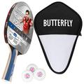 Butterfly® Timo Boll Silver Table Tennis Bat, Table Tennis Racket TT Hobby Bat for Ambitious Leisure Players, High Quality, ITTF Certified Addoy Cover, Anatomical Grip Shape