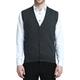 Kallspin Men's Big & Tall Knitted Gilets Cashmere Wool Sleeveless Knitwear Cardigan Vest Sweater (Charcoal, 3XL-Tall)