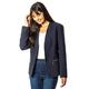 Roman Originals Womens Tailored Zip Detail Blazer Jacket - Ladies Edge to Edge Smart Casual Work Office Interview Formal Evening Style Lightweight Tailored Oversized - Navy - Size 12