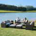 Highland Dunes Cassville Big Size 12-Piece Rattan Sectional Seating Group w/ Cushions Synthetic Wicker/All - Weather Wicker/Wicker/Rattan | Outdoor Furniture | Wayfair