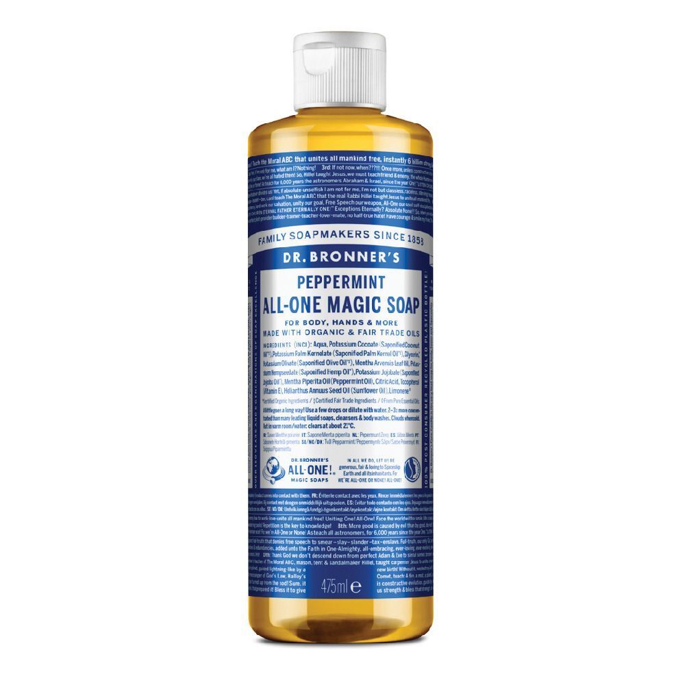 Dr. Bronner's Sapone Liquido Bio 18 in 1 Menta Piperita 475 ml liquido