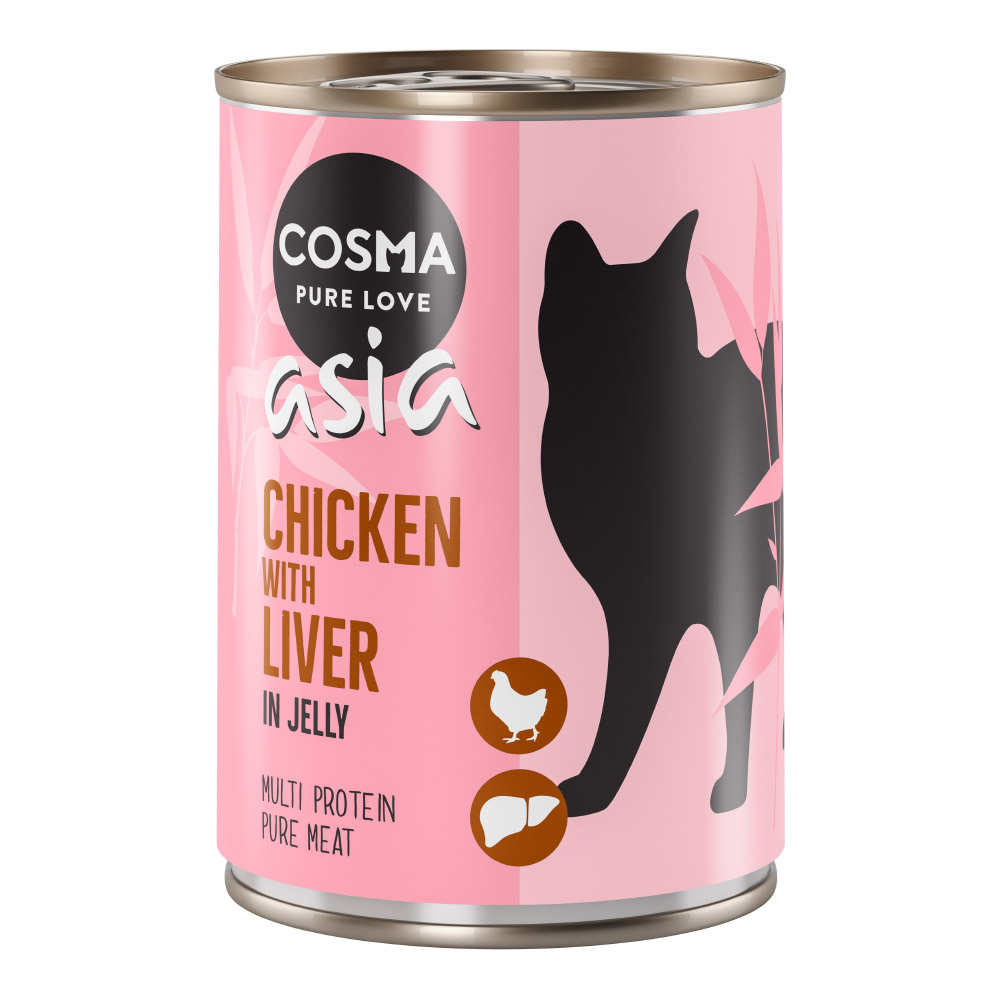 Cosma Asia in gelatina 6 x 400 g Alimento umido per gatti - Pollo con Fegato di Pollo