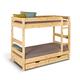 Pack lit superposé avec tiroirs bois massif 90x190 cm
