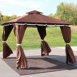 Sunnydaze 10 x 10 Foot Gazebo with Screens and Privacy Walls