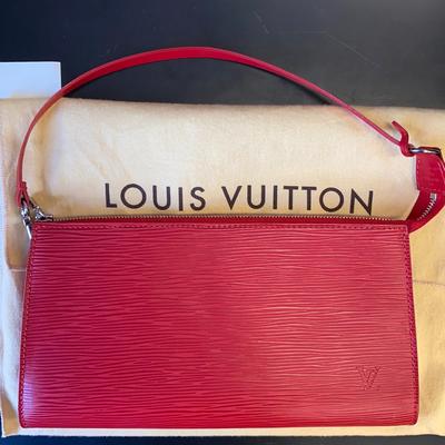 Louis Vuitton Bags | Louis Vuitton Epi Pochette Accessories Pouch Crimson Red | Color: Red | Size: 9.4” W X 5.1” H X 1” D; Handle Drop 5.9”